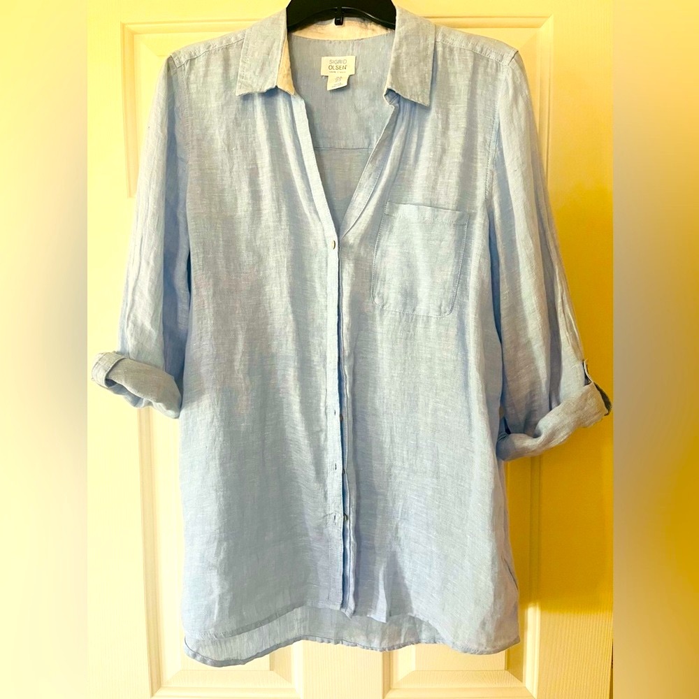 Sigrid Olsen Light Blue Button Down Shirt